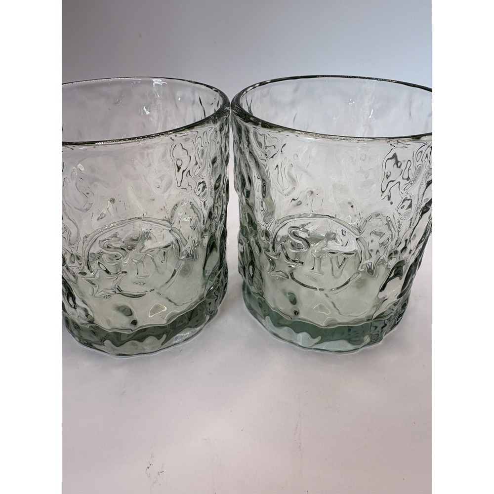 Makers Mark Bourbon Textured Green Glass "S IV" Ltd Edition Rocks Tumblers Set 2